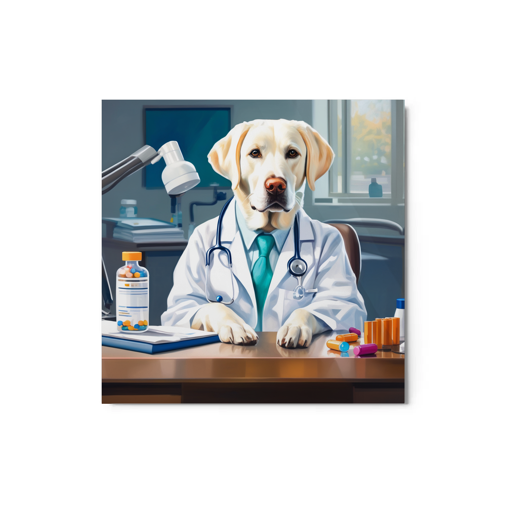 PugMug Custom White Labrador Retriever Metal Print
