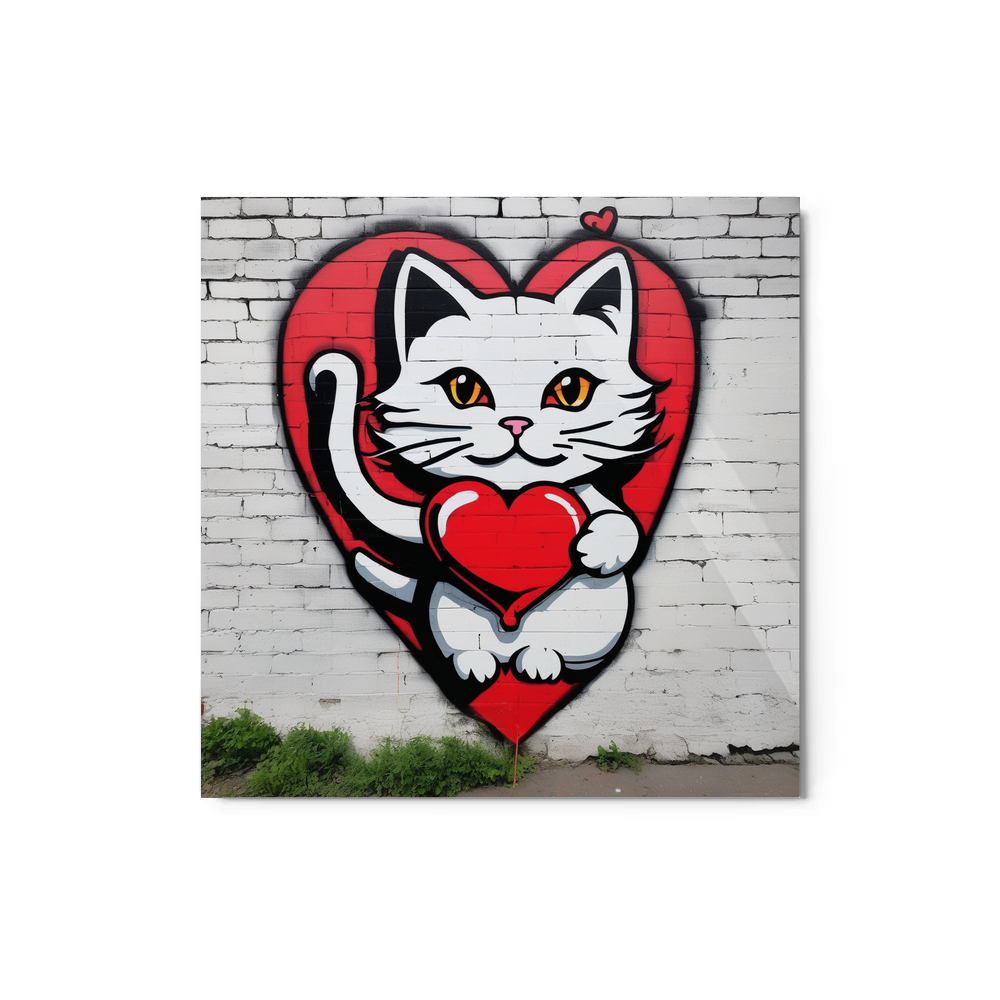 PugMug Custom White Companion Cat Metal Print