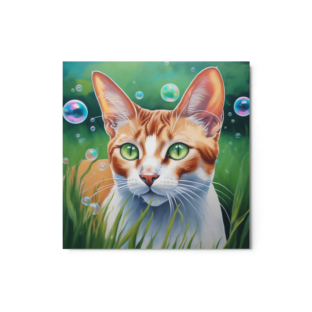 PugMug Custom White Abyssinian Cat Metal Print