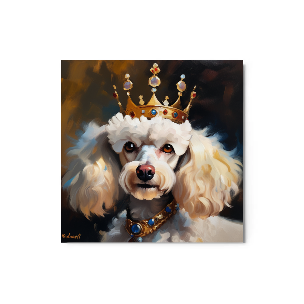 PugMug Custom White Poodle Metal Print