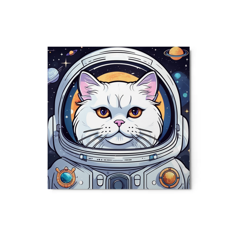 PugMug Custom White Persian Cat Metal Print