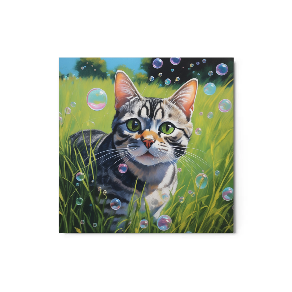 PugMug Custom Tabby American Shorthair Cat Metal Print