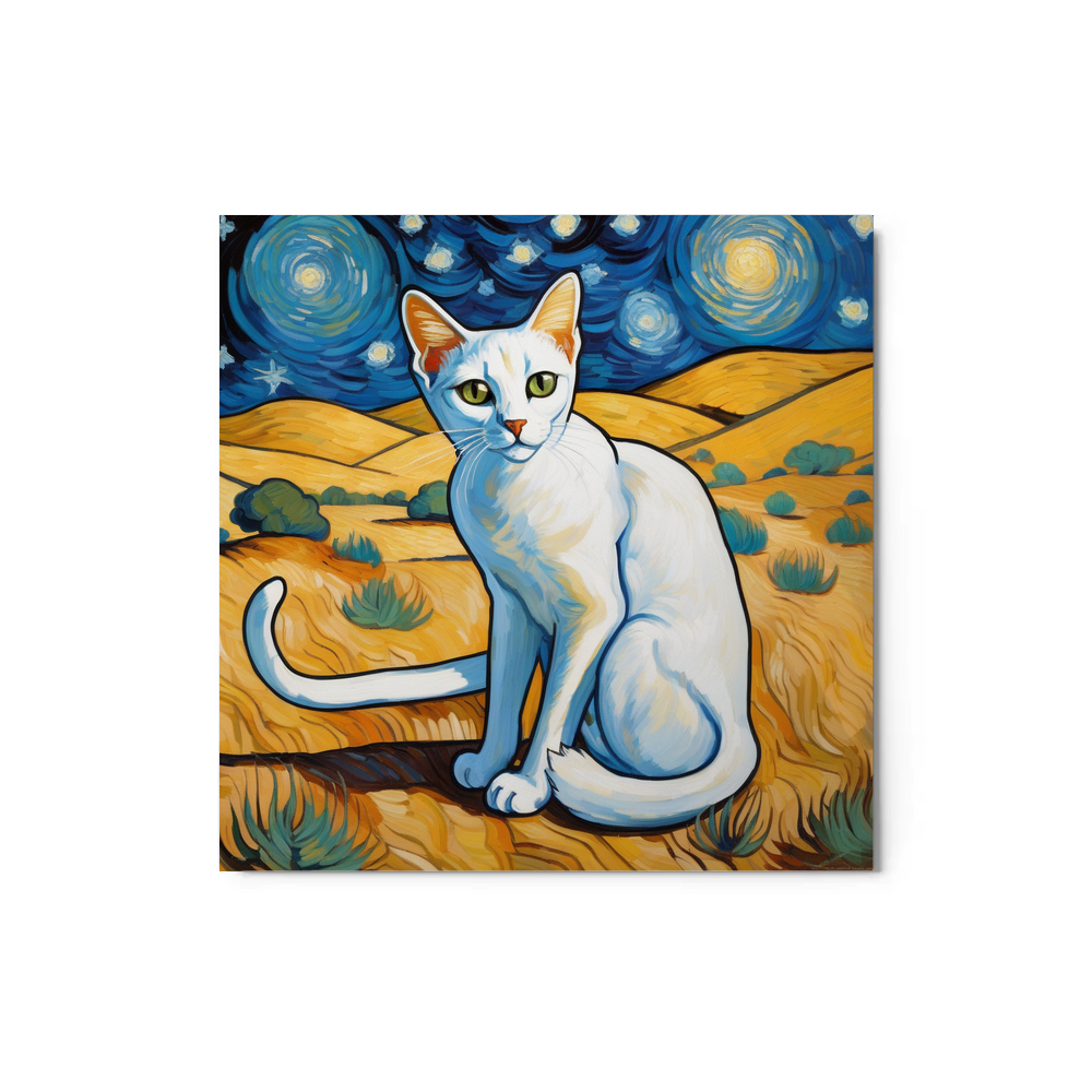 PugMug Custom White Abyssinian Cat Metal Print