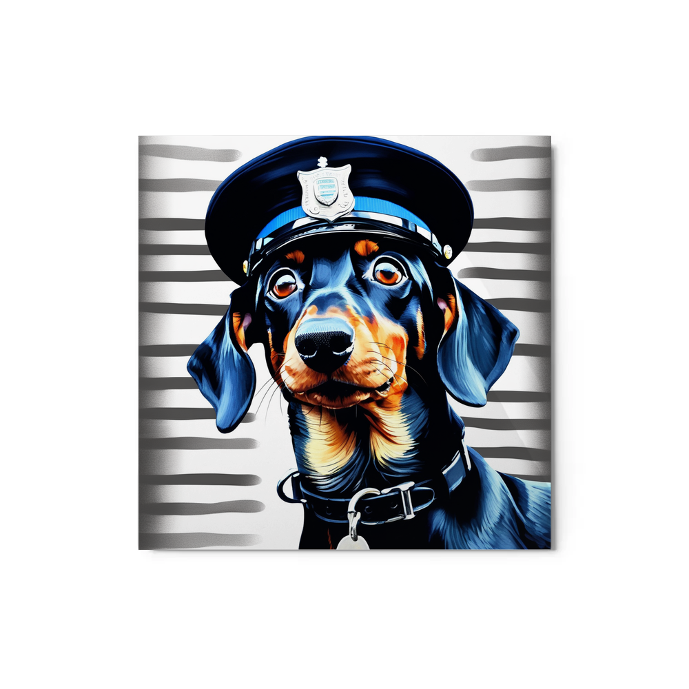 PugMug Custom Black Dachshund Metal Print