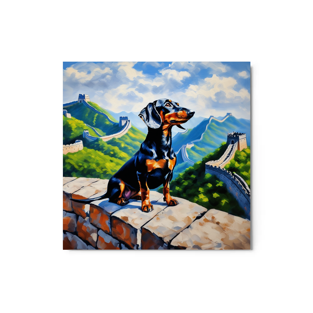 PugMug Custom Black Dachshund Metal Print