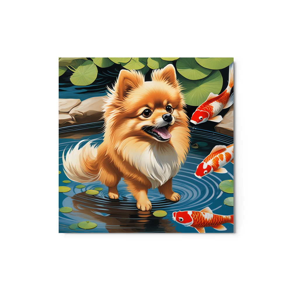 PugMug Custom Tan Pomeranian Metal Print