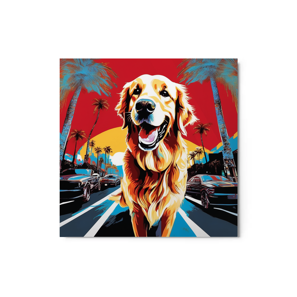 PugMug Custom Golden Retriever Metal Print