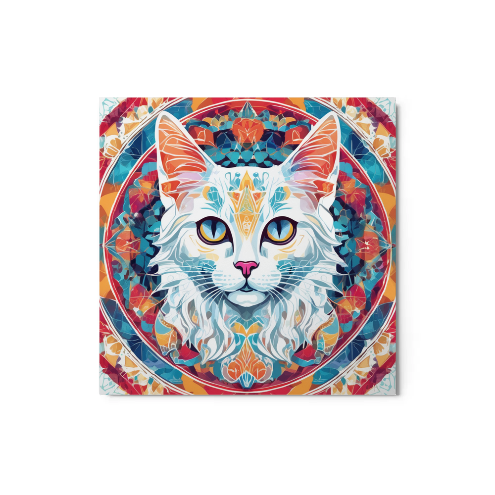 PugMug Custom White Companion Cat Metal Print