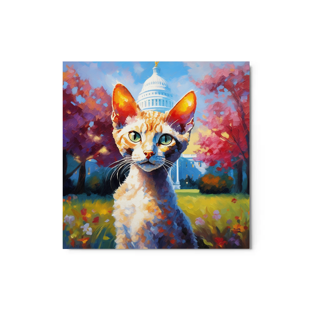PugMug Custom Tabby Devon Rex Cat Metal Print