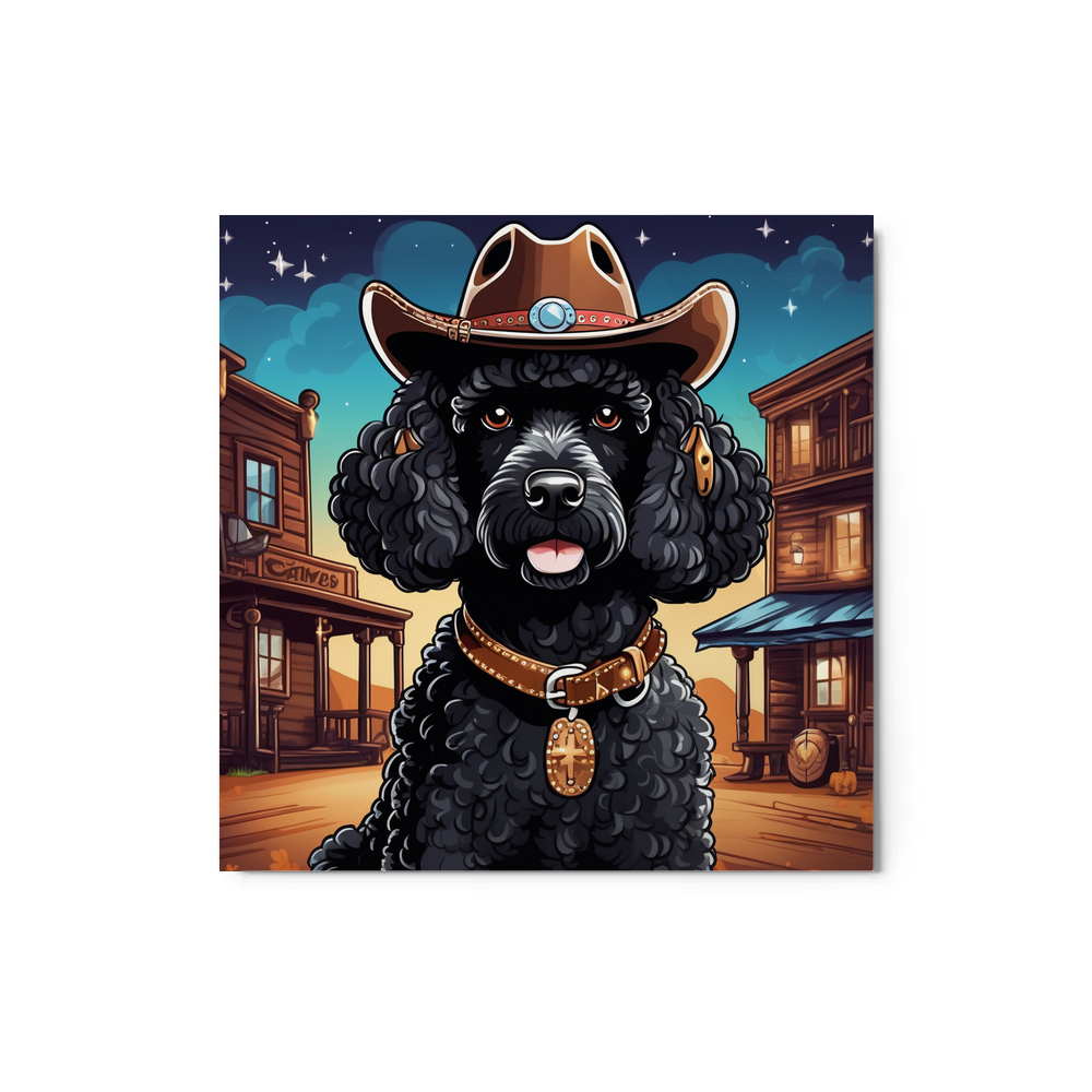 PugMug Custom Black Poodle Metal Print