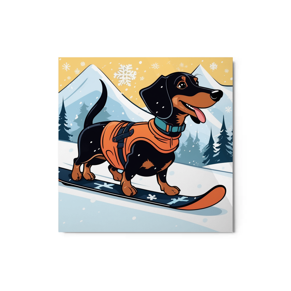 PugMug Custom Black Dachshund Metal Print