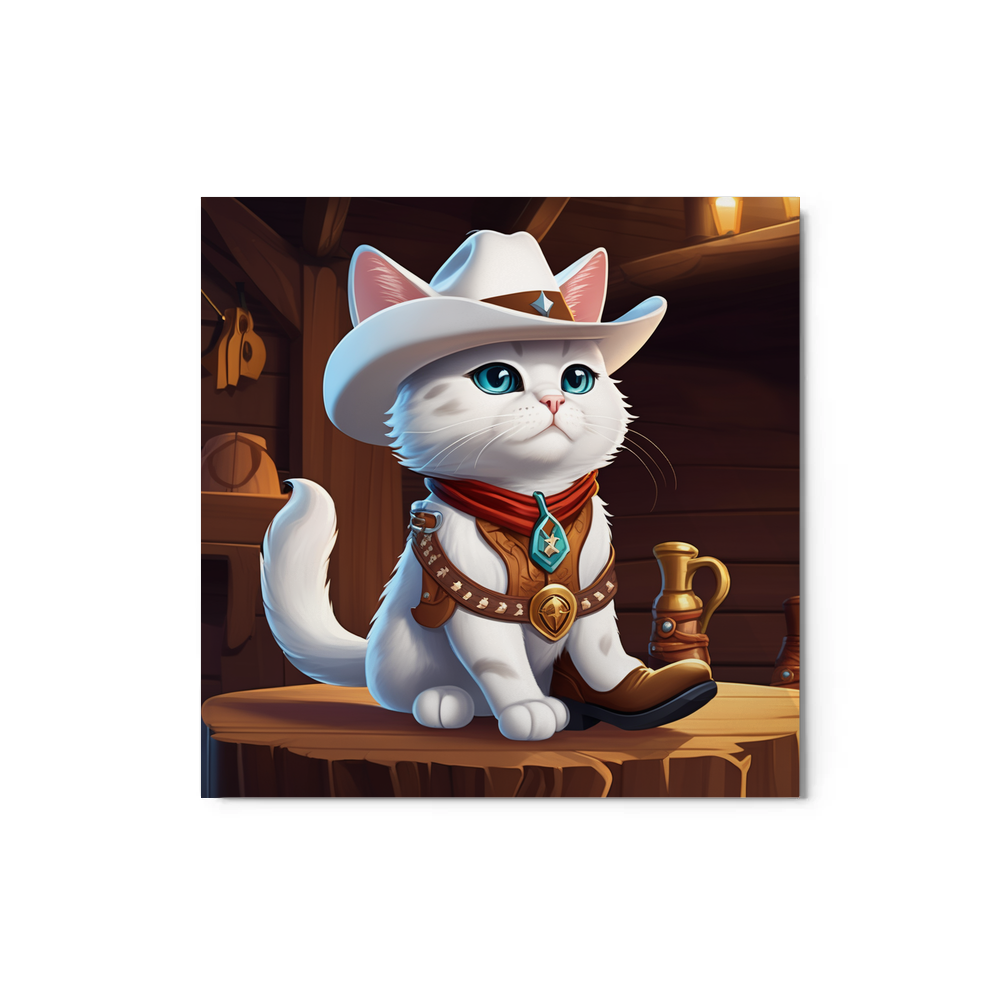 PugMug Custom White Exotic Cat Metal Print