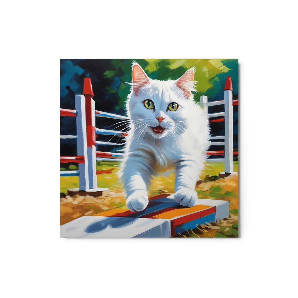 PugMug Custom White Companion Cat Metal Print