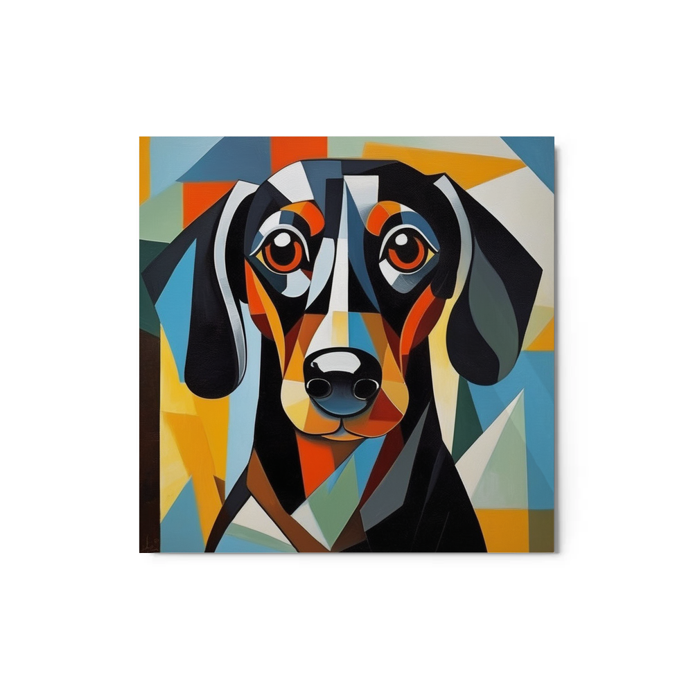 PugMug Custom Black Dachshund Metal Print