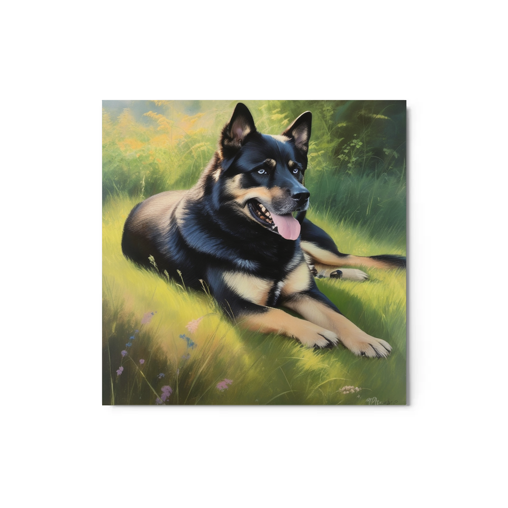 PugMug Custom Blue Metal Print