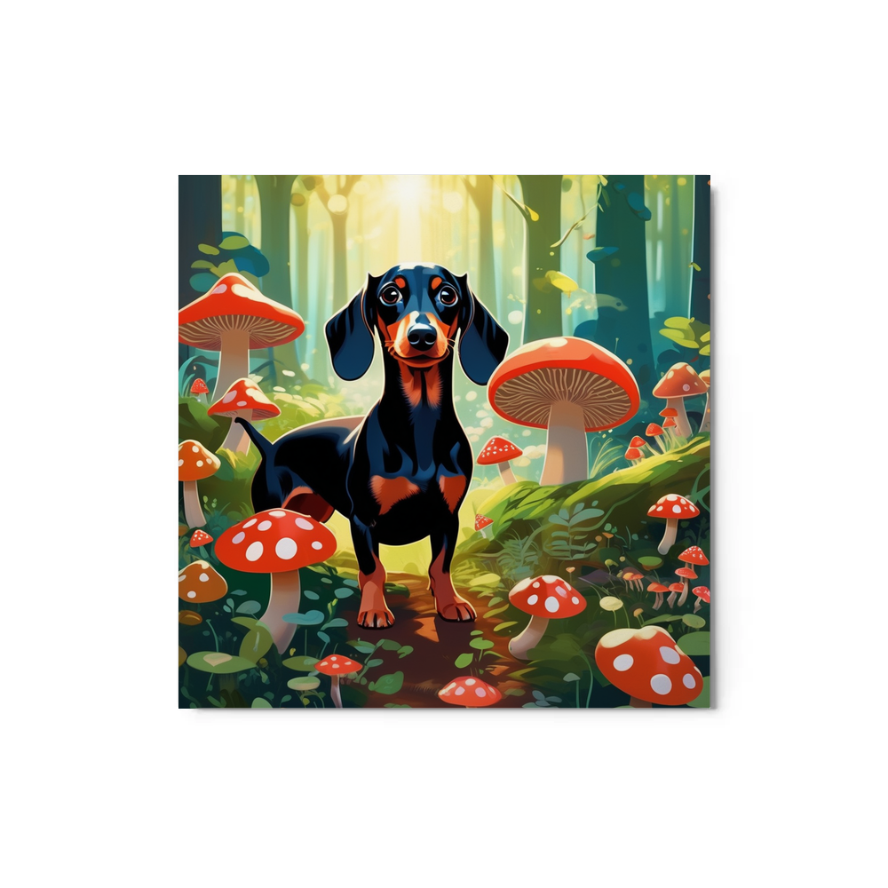 PugMug Custom Black Dachshund Metal Print