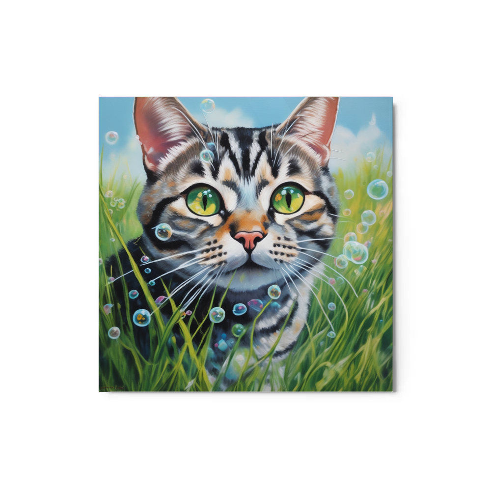 PugMug Custom Tabby American Shorthair Cat Metal Print