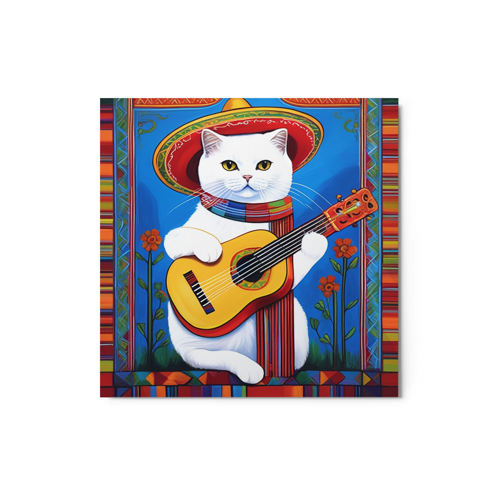 PugMug Custom White Scottish Fold Cat Metal Print