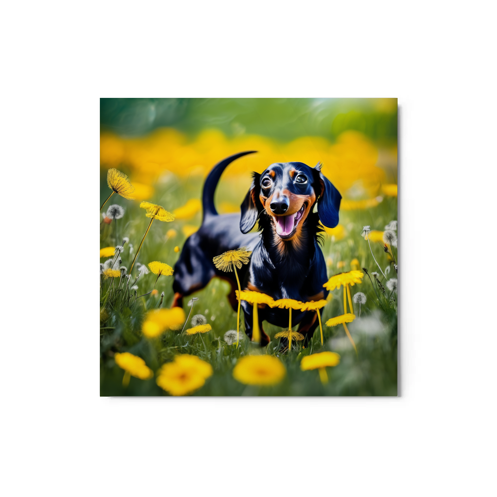 PugMug Custom Black Dachshund Metal Print