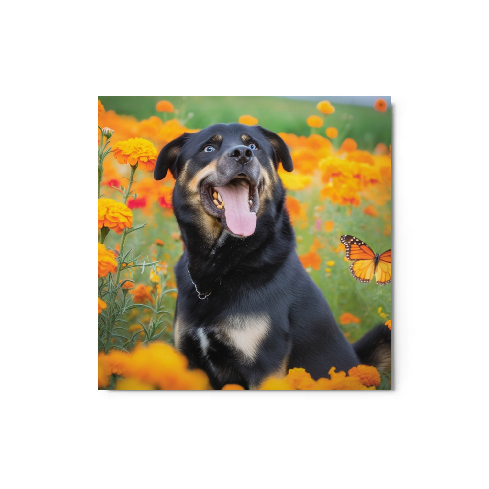 PugMug Custom Blue Metal Print