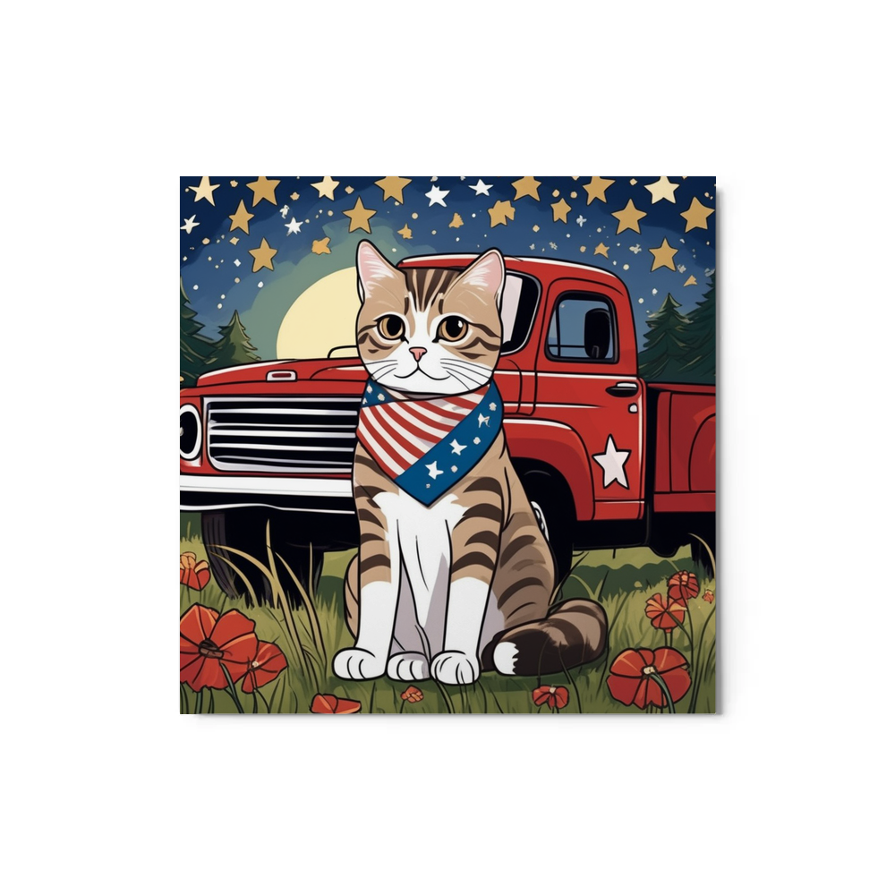 PugMug Custom Tabby Scottish Fold Cat Metal Print