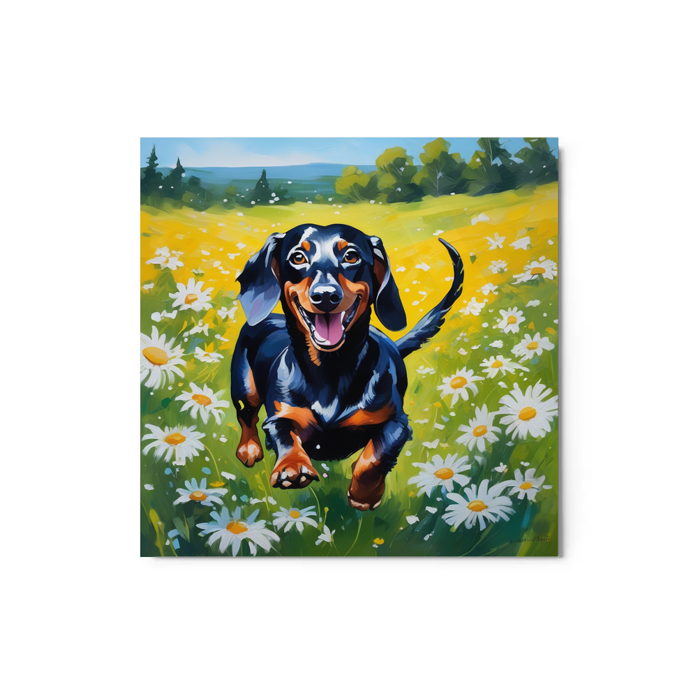 PugMug Custom Black Dachshund Metal Print