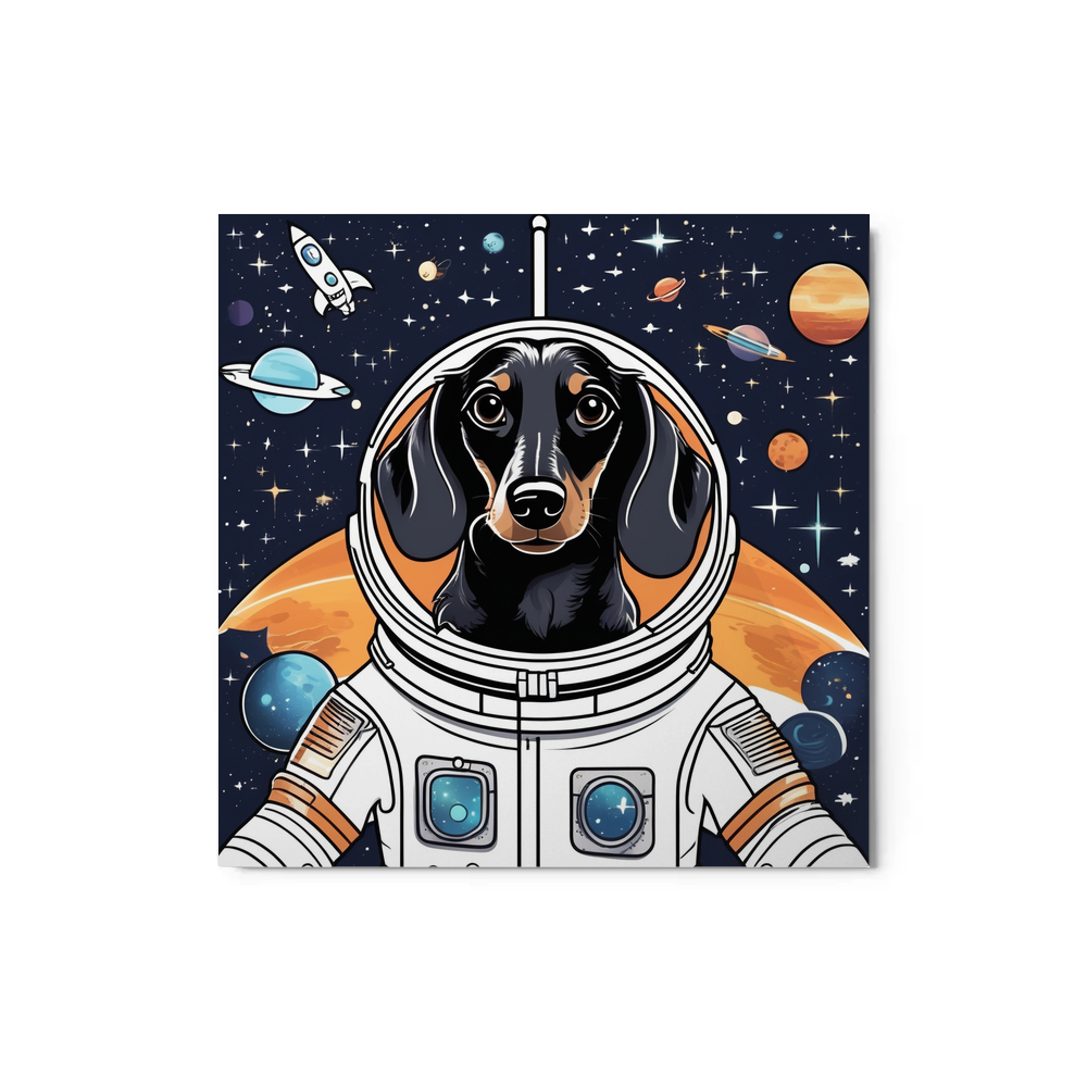 PugMug Custom Black Dachshund Metal Print