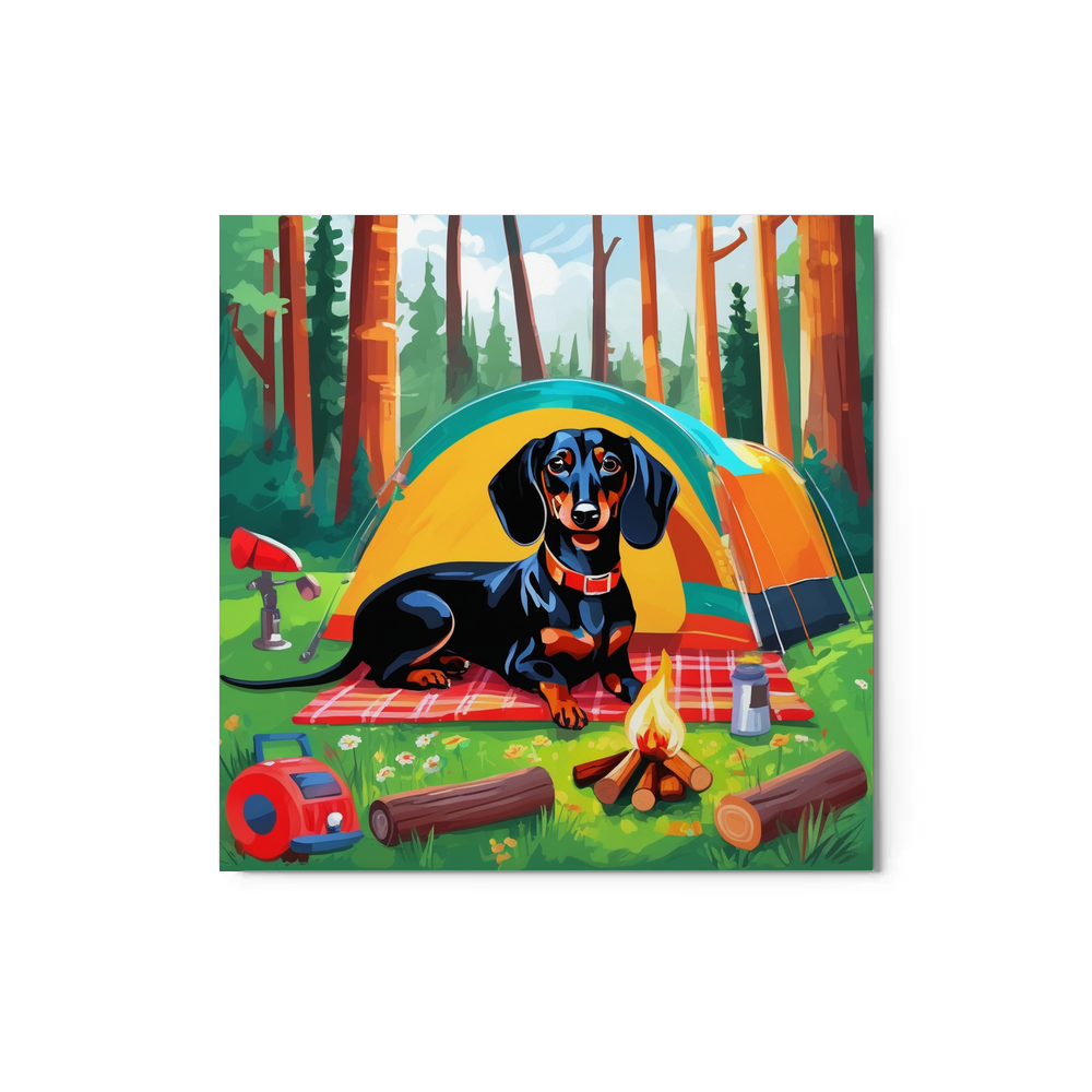 PugMug Custom Black Dachshund Metal Print