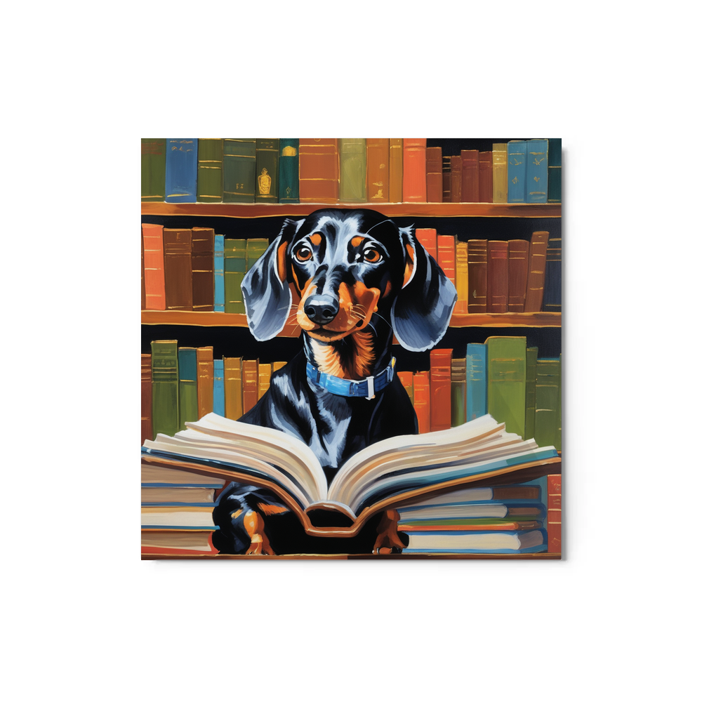 PugMug Custom Black Dachshund Metal Print