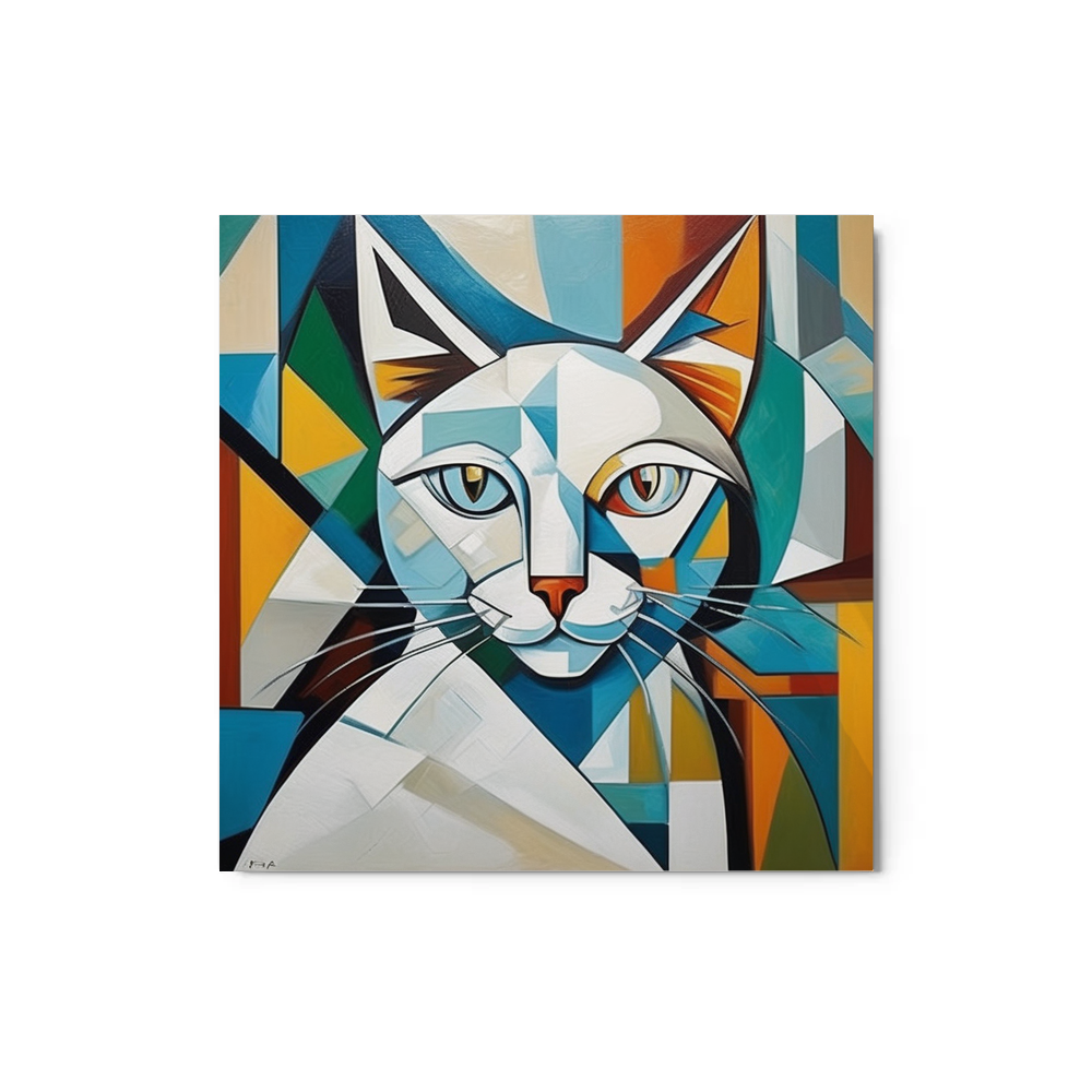 PugMug Custom White Companion Cat Metal Print