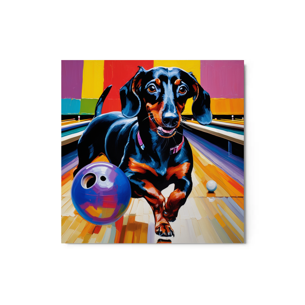 PugMug Custom Black Dachshund Metal Print