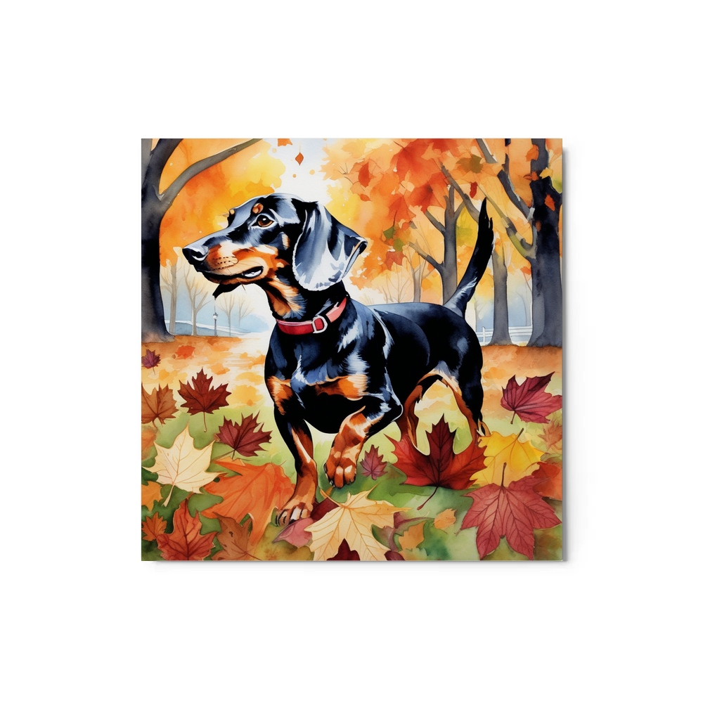PugMug Custom Black Dachshund Metal Print