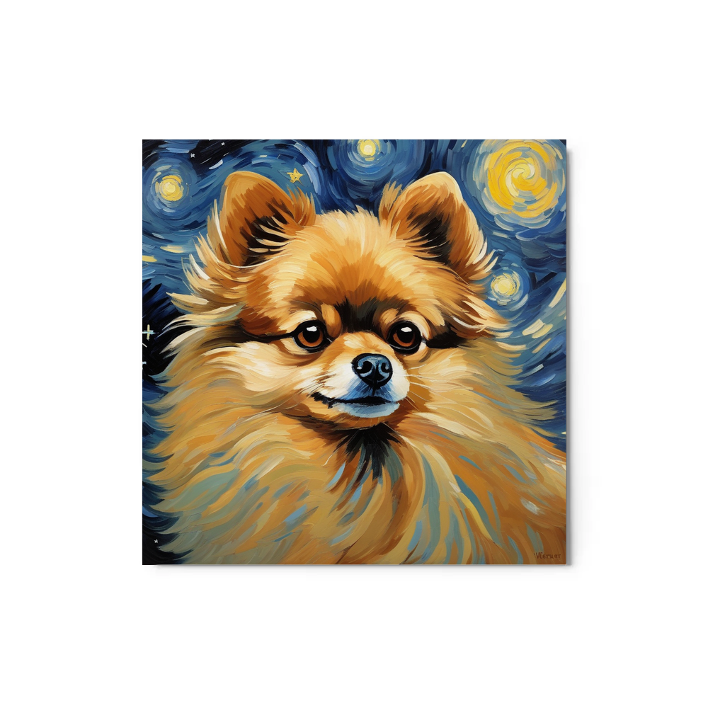 PugMug Custom Tan Pomeranian Metal Print