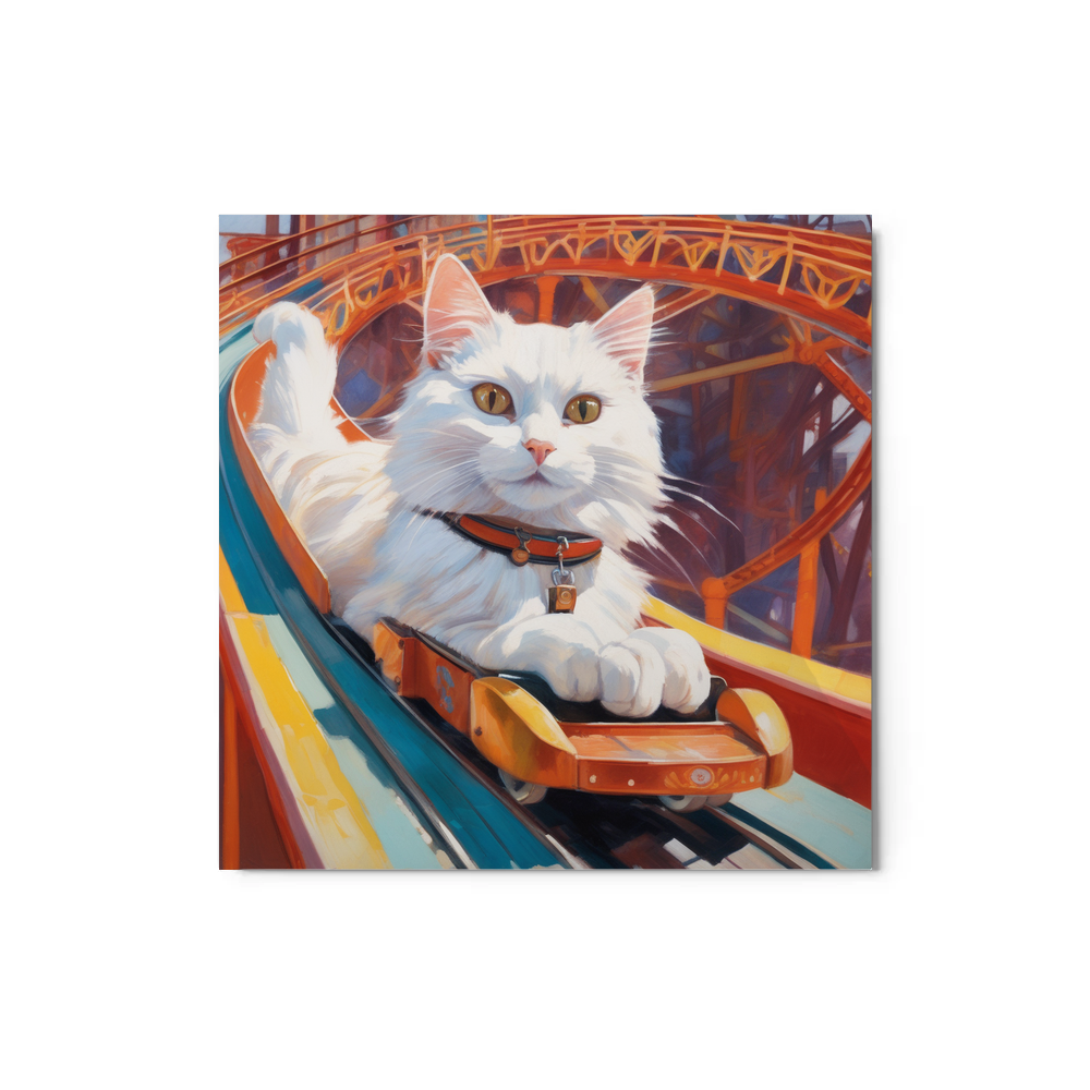 PugMug Custom White Companion Cat Metal Print