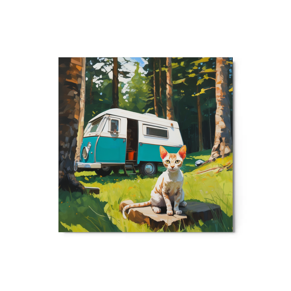 PugMug Custom Tabby Devon Rex Cat Metal Print