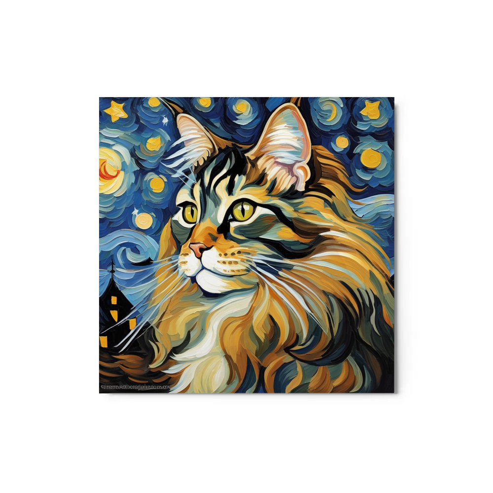 PugMug Custom Tabby Maine Coon Cat Metal Print