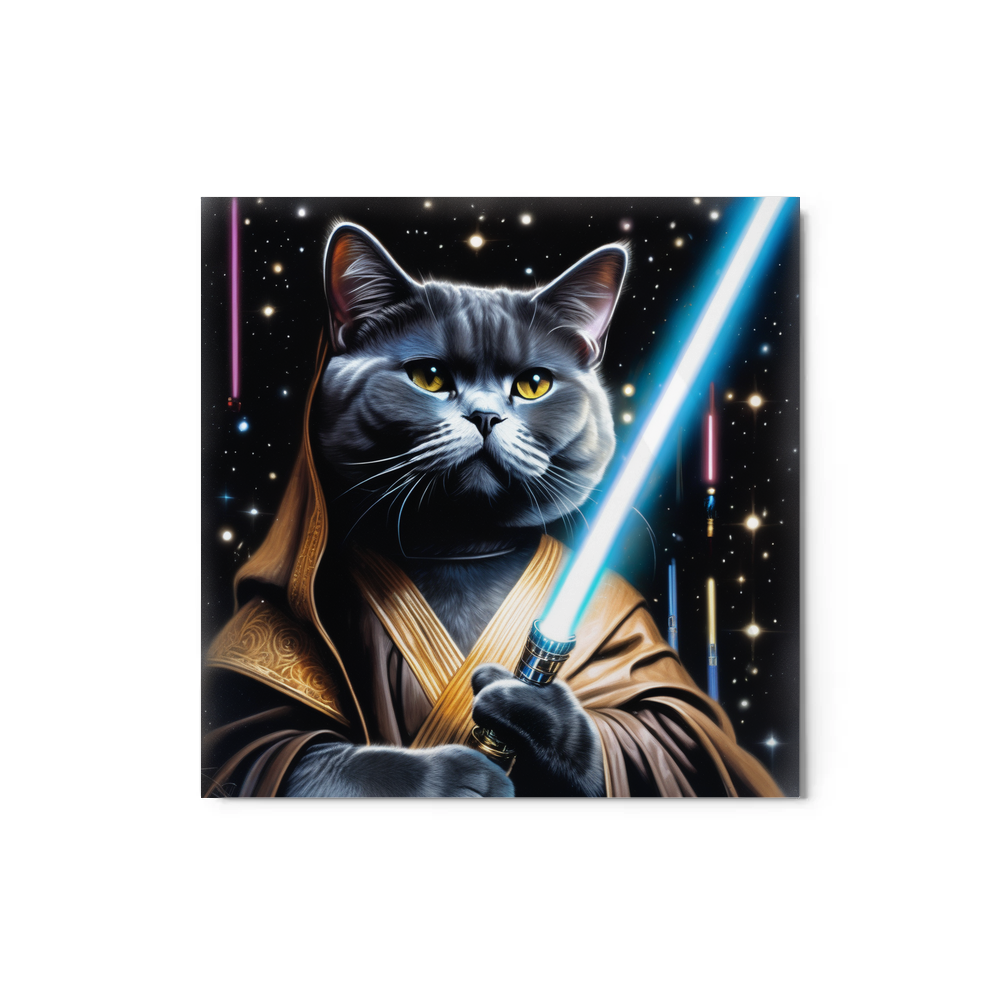 PugMug Custom Black British Shorthair Cat Metal Print