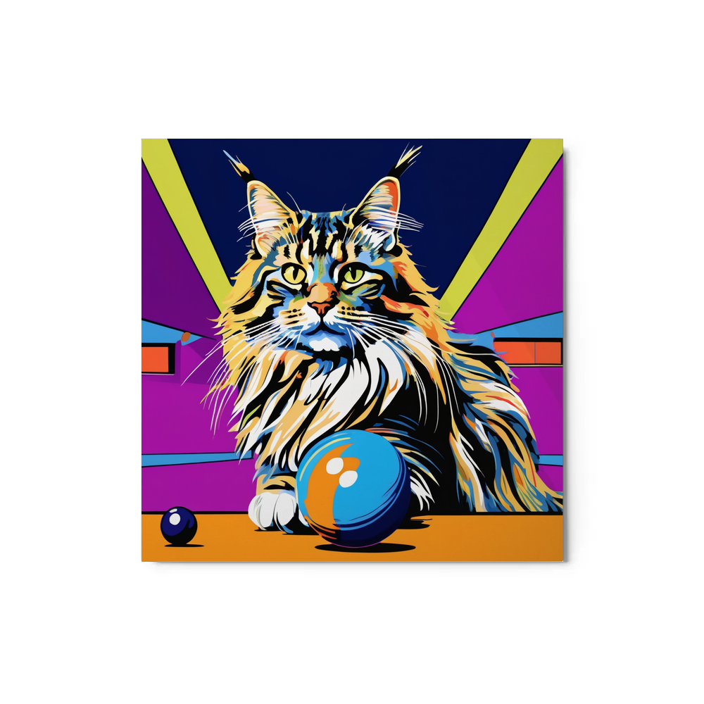 PugMug Custom Tabby Maine Coon Cat Metal Print