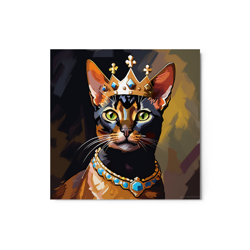 PugMug Custom Black Abyssinian Cat Metal Print