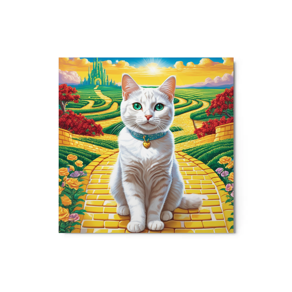 PugMug Custom White Companion Cat Metal Print