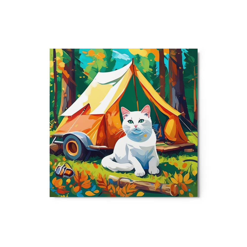 PugMug Custom White Companion Cat Metal Print