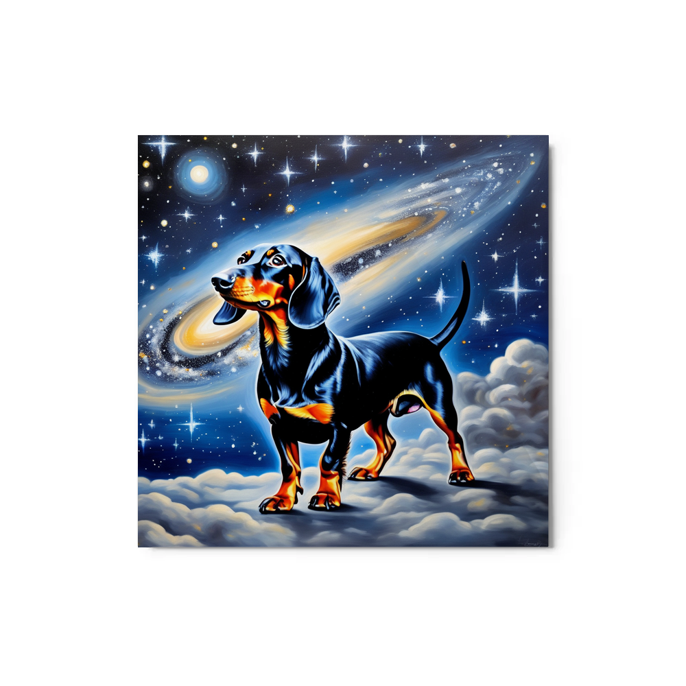 PugMug Custom Black Dachshund Metal Print