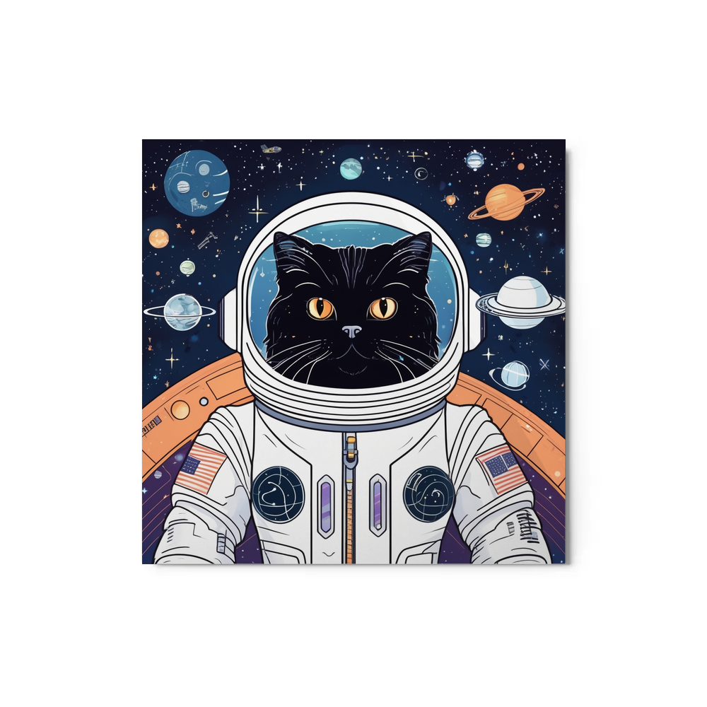 PugMug Custom Black Persian Cat Metal Print