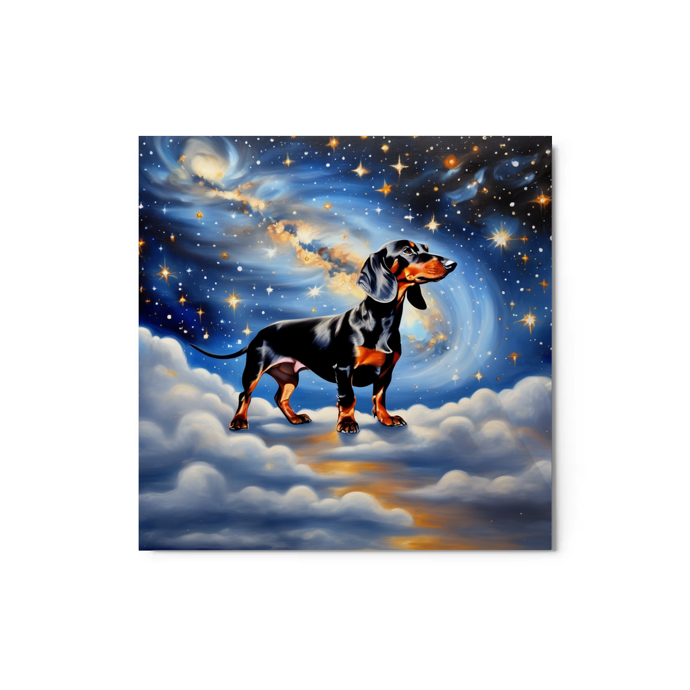 PugMug Custom Black Dachshund Metal Print