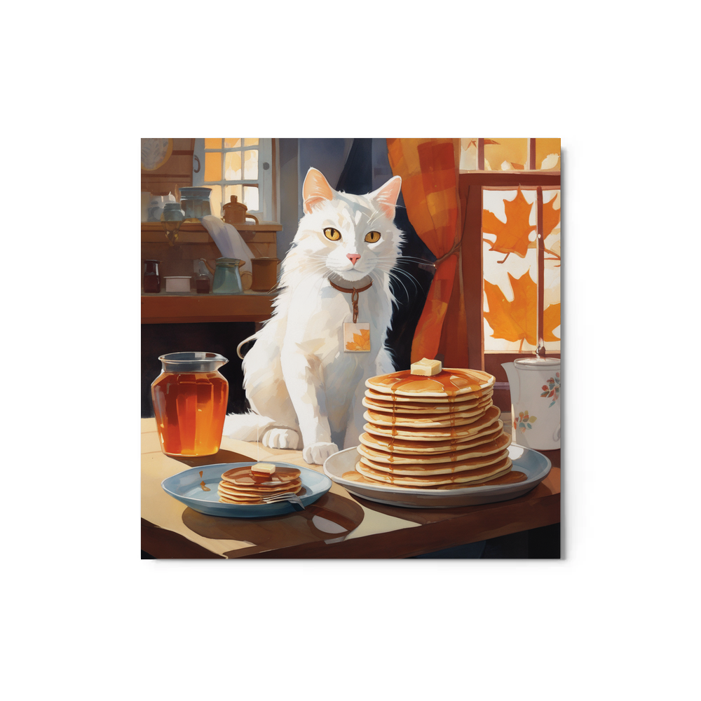 PugMug Custom White Companion Cat Metal Print