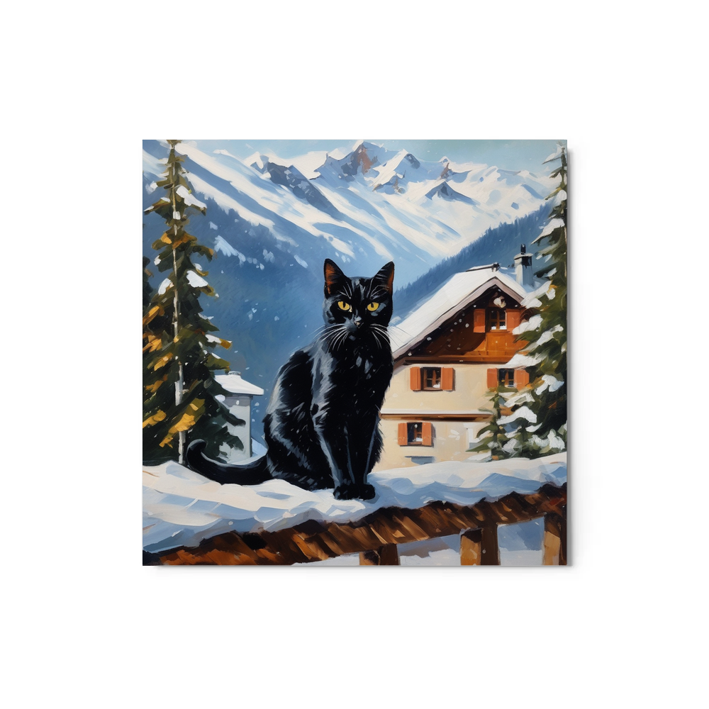 PugMug Custom Black Companion Cat Metal Print