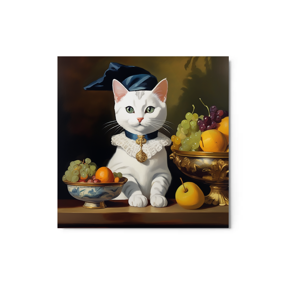 PugMug Custom White American Shorthair Cat Metal Print