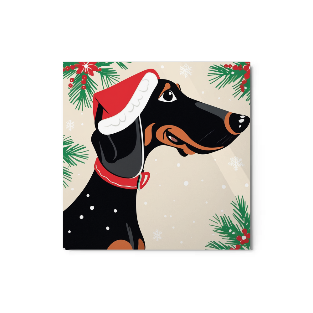 PugMug Custom Black Dachshund Metal Print