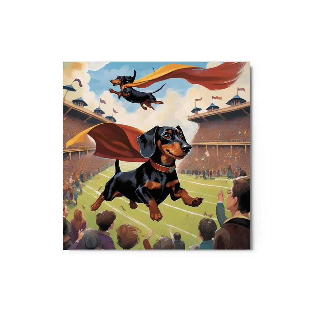 PugMug Custom Black Dachshund Metal Print