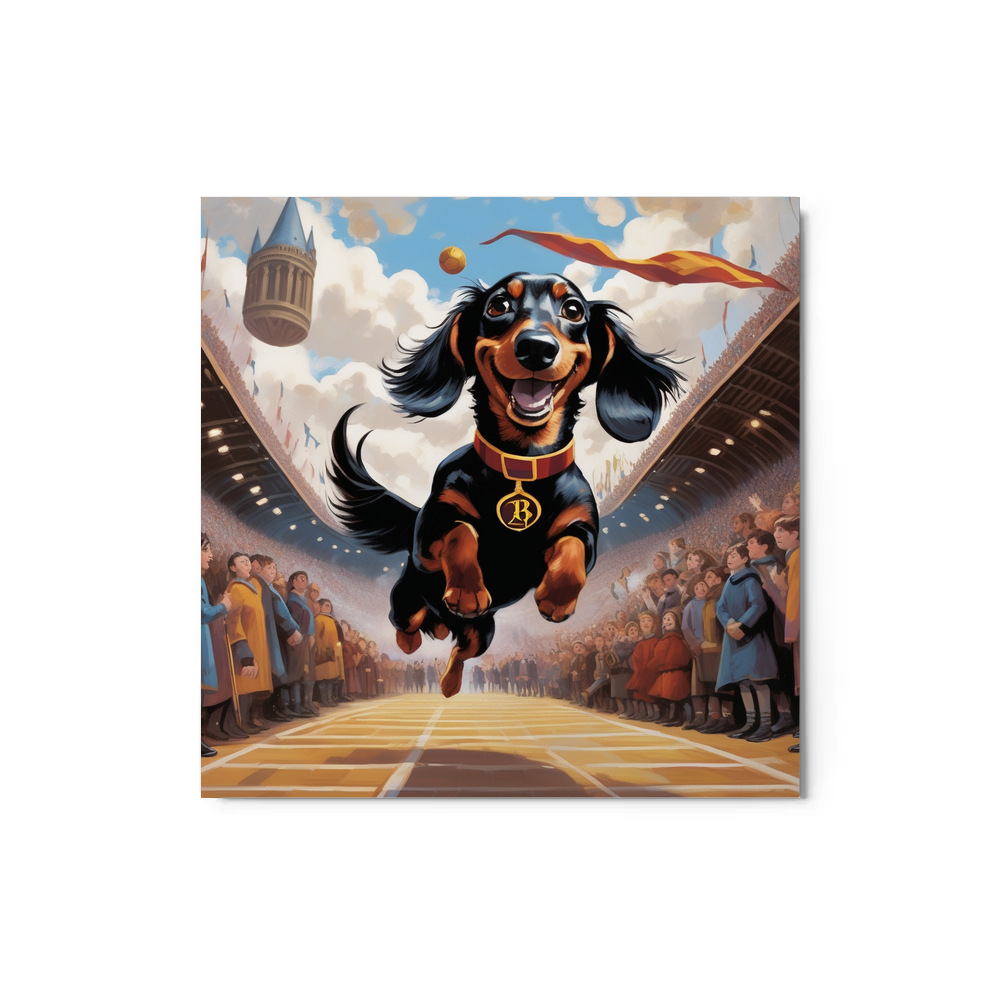 PugMug Custom Black Dachshund Metal Print